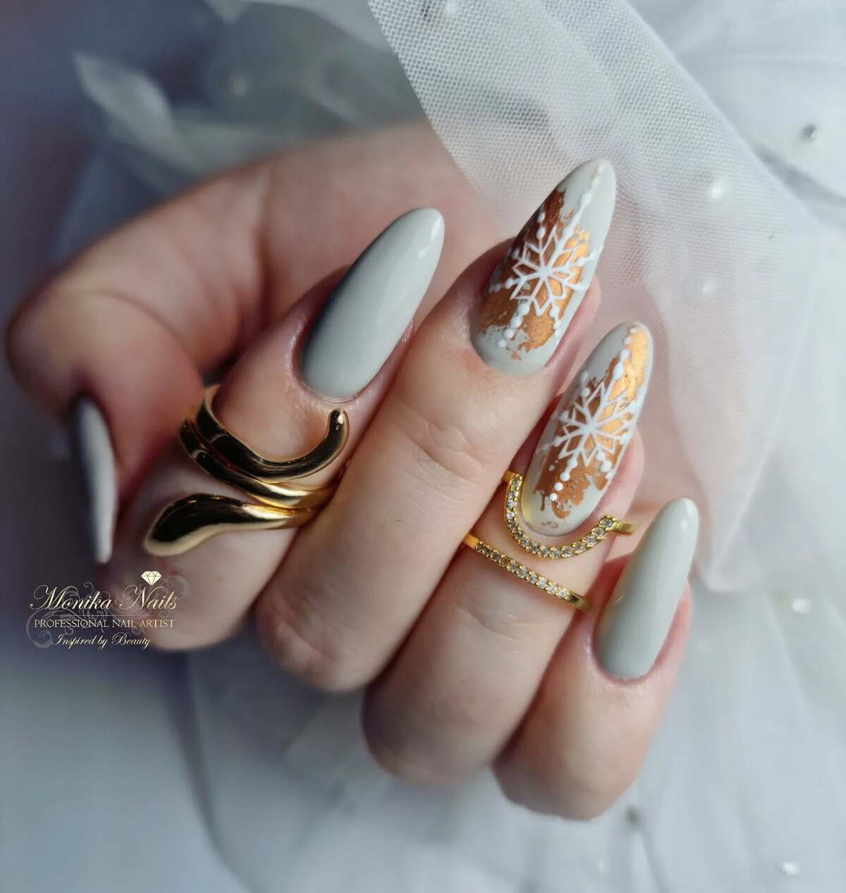 6. Golden Snowflake Sophistication