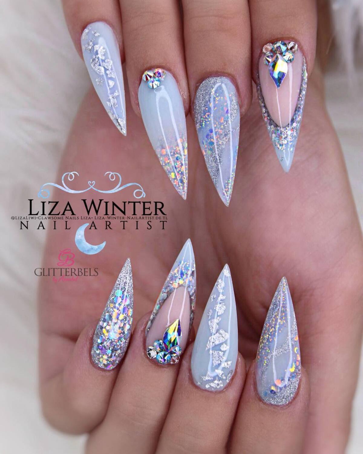 7. Frosted Elegance in Ice Blue