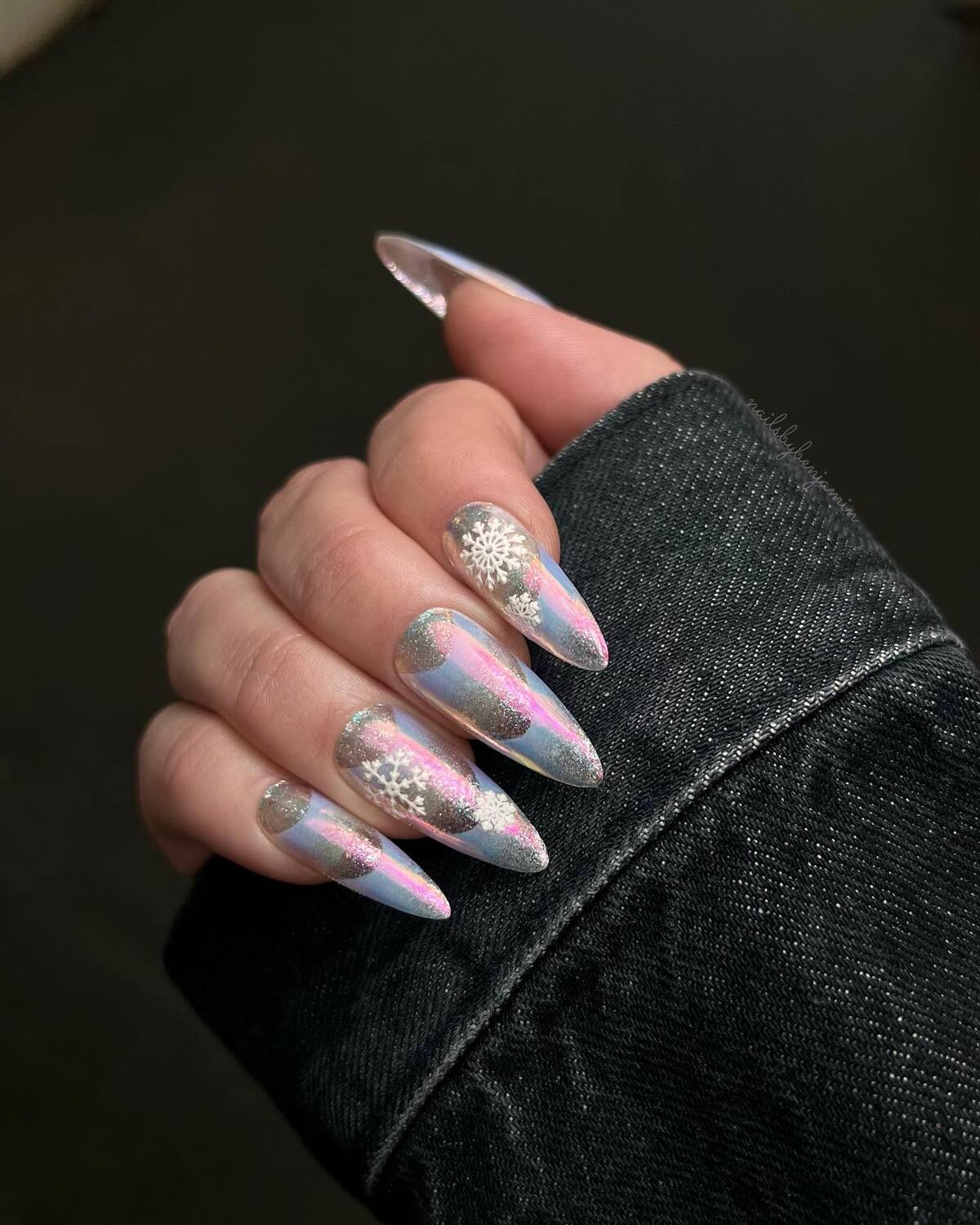 19. Metallic Holographic Snowfall