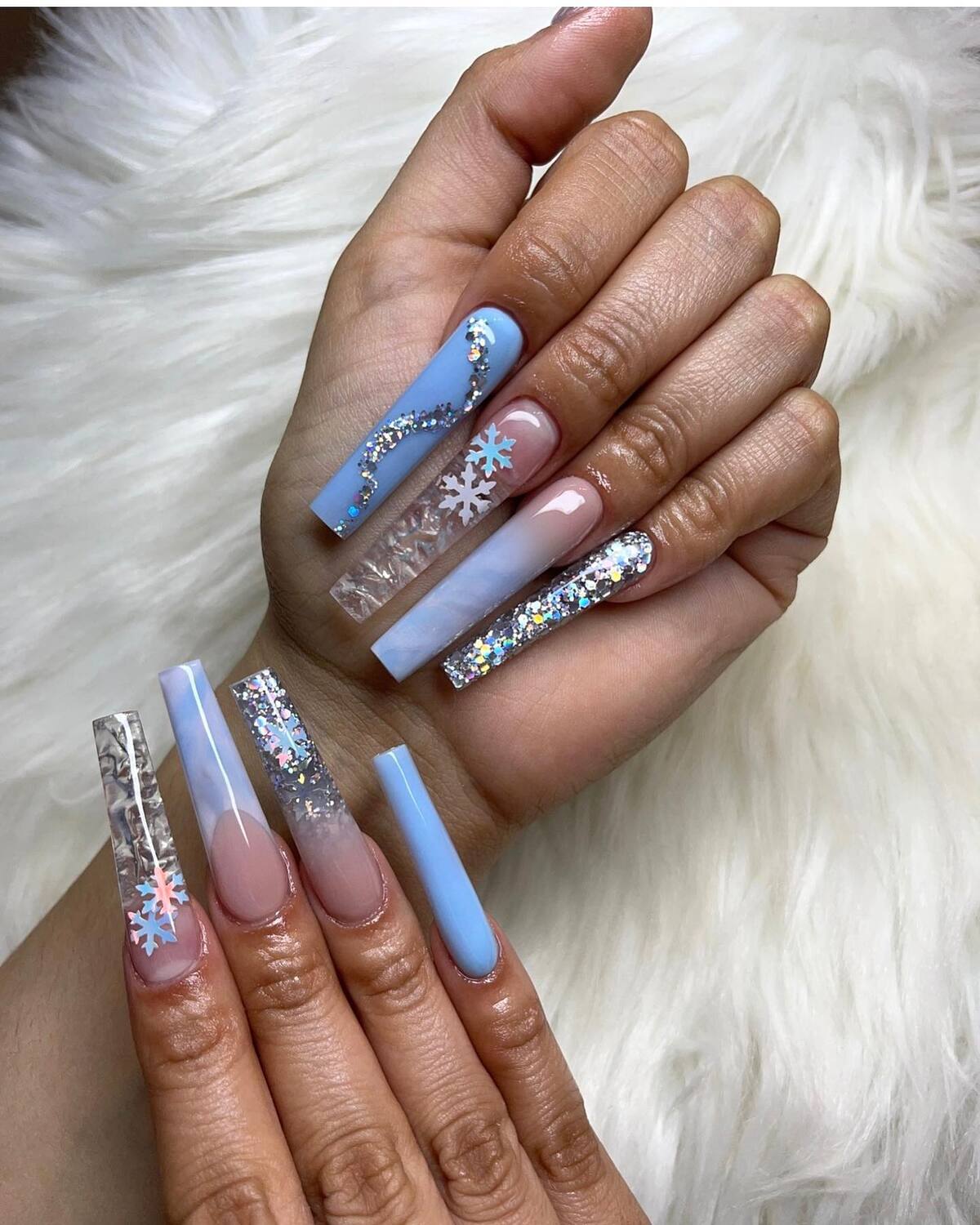 16. Icy Elegance with Crystal Snowflakes
